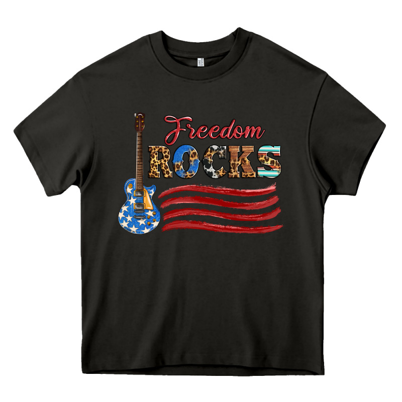 Freedom Rocks With Guitar Heavy Core Tee by Artiststas | Teevron