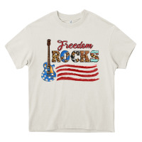Cream freedom rocks with guitar Heavy Core Tee - Artiststas