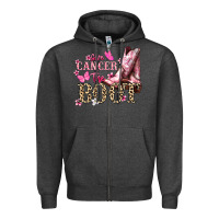 Charcoal Heather Give Cancer the boot Cancer Awareness Zipper Hoodie - HowdyJamesFarm