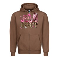 Chestnut Give Cancer the boot Cancer Awareness Zipper Hoodie - HowdyJamesFarm