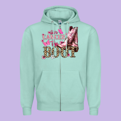 Give Cancer The Boot Cancer Awareness Zipper Hoodie Designed By Howdyjamesfarm