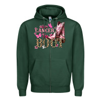 Sports Green Give Cancer the boot Cancer Awareness Zipper Hoodie - HowdyJamesFarm