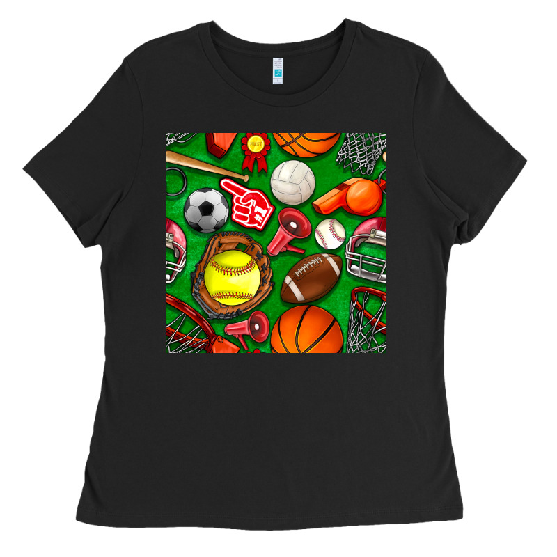 Physical Education Class Seamless Pattern Ladies Tee by BundleAndBundleShop | Teevron