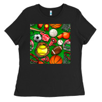 Black physical education class seamless pattern Ladies Tee - BundleAndBundleShop
