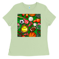 Matcha physical education class seamless pattern Ladies Tee - BundleAndBundleShop
