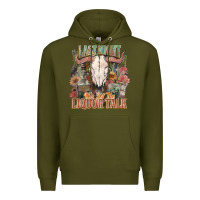 Army Green Last night we let the liquor talk Premium Hoodie - HowdyJamesFarm