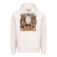 Pale Pink Last night we let the liquor talk Premium Hoodie - HowdyJamesFarm