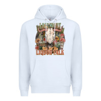 White Last night we let the liquor talk Premium Hoodie - HowdyJamesFarm