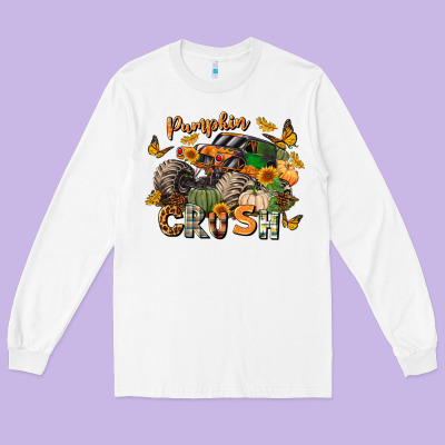 Pumpkin Crush Truck Long Sleeve Tee Designed By Lillyallendesigns