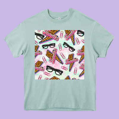 Teacher Thunderbolt And Glasses Heavy Core Tee Designed By Bundleandbundleshop