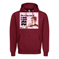 Burgundy retro housewife Zipper Hoodie - TumblerDesignByShophia