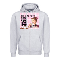 Heather Grey retro housewife Zipper Hoodie - TumblerDesignByShophia