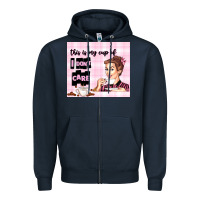Navy retro housewife Zipper Hoodie - TumblerDesignByShophia