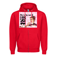 Red retro housewife Zipper Hoodie - TumblerDesignByShophia