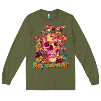 Army Green stay weird af Long Sleeve Tee - RanaPortraitStore
