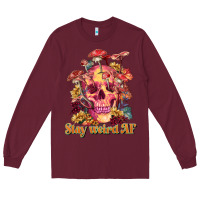 Burgundy stay weird af Long Sleeve Tee - RanaPortraitStore