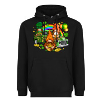 Black St. Patrick's Day gnomies with truck Heavyweight Hoodie - HowdyJamesFarm