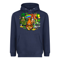 Navy St. Patrick's Day gnomies with truck Heavyweight Hoodie - HowdyJamesFarm