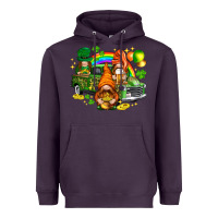 Plum St. Patrick's Day gnomies with truck Heavyweight Hoodie - HowdyJamesFarm