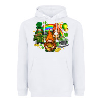 White St. Patrick's Day gnomies with truck Heavyweight Hoodie - HowdyJamesFarm