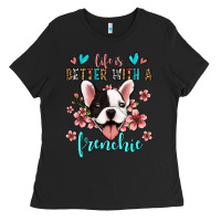 Black life is better with a frenchie Ladies Tee - Jasminsmagicworld