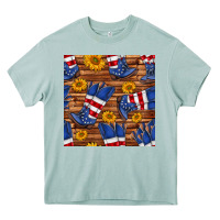 Arona america western boots and sunflower seamless pattern Heavy Core Tee - BundleAndBundleShop