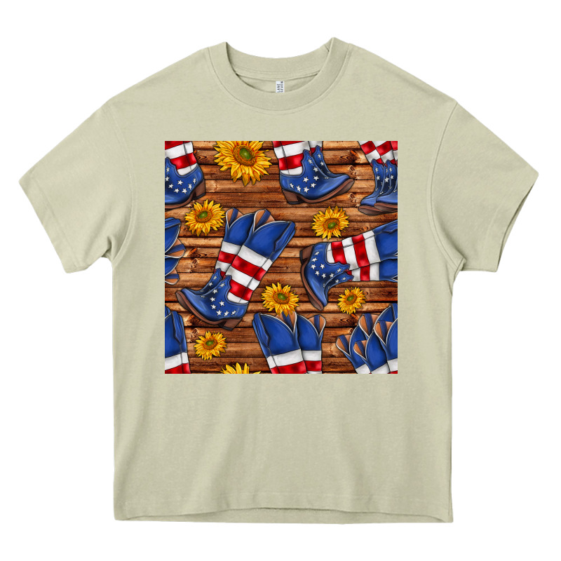 America Western Boots And Sunflower Seamless Pattern Heavy Core Tee by BundleAndBundleShop | Teevron