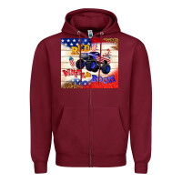 Burgundy red white & boom Zipper Hoodie - TumblerDesignByShophia