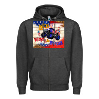 Charcoal Heather red white & boom Zipper Hoodie - TumblerDesignByShophia