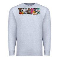 Heather Grey teacher Premium Sweatshirt - OliviaCreatesArt