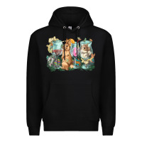 Black Easter Day wine glasses bunny Premium Hoodie - HowdyJamesFarm