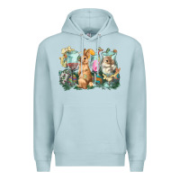 Blue Mist Easter Day wine glasses bunny Premium Hoodie - HowdyJamesFarm