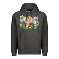 Charcoal Heather Easter Day wine glasses bunny Premium Hoodie - HowdyJamesFarm