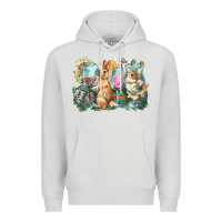 Dove Grey Easter Day wine glasses bunny Premium Hoodie - HowdyJamesFarm