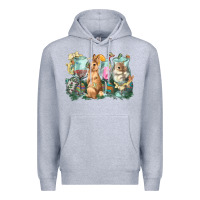 Heather Grey Easter Day wine glasses bunny Premium Hoodie - HowdyJamesFarm