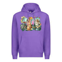 Purple Easter Day wine glasses bunny Premium Hoodie - HowdyJamesFarm