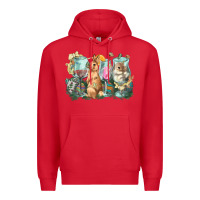 Red Easter Day wine glasses bunny Premium Hoodie - HowdyJamesFarm