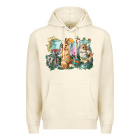 Sandshell Easter Day wine glasses bunny Premium Hoodie - HowdyJamesFarm