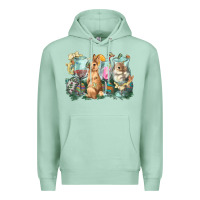Seafoam Easter Day wine glasses bunny Premium Hoodie - HowdyJamesFarm
