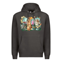 Smoke Easter Day wine glasses bunny Premium Hoodie - HowdyJamesFarm