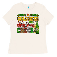 Bone cold beer and christmas cheer with beer bottles Ladies Tee - AdoDesignShop