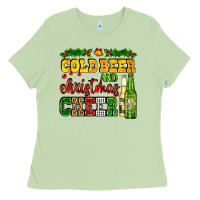 Matcha cold beer and christmas cheer with beer bottles Ladies Tee - AdoDesignShop