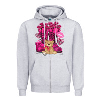 Heather Grey Army boots Valentine's Day Zipper Hoodie - HowdyJamesFarm