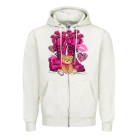 Oatmeal Heather Army boots Valentine's Day Zipper Hoodie - HowdyJamesFarm