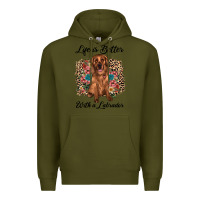 Army Green life is better with a labrador Premium Hoodie - JahusDesignShop