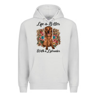 Dove Grey life is better with a labrador Premium Hoodie - JahusDesignShop