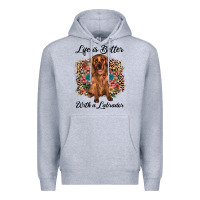 Heather Grey life is better with a labrador Premium Hoodie - JahusDesignShop