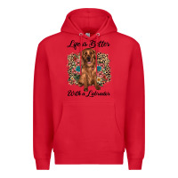 Red life is better with a labrador Premium Hoodie - JahusDesignShop