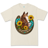 Bone western horseshoe horse sunflowers gemstone Premium Tee - Artiststas