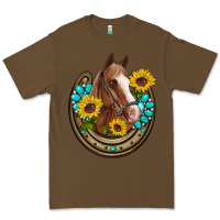 Cacao western horseshoe horse sunflowers gemstone Premium Tee - Artiststas